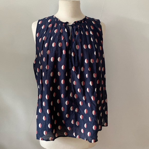Madewell Bellshift Ikat Dot Sleeveless Blouse - Picture 3 of 10